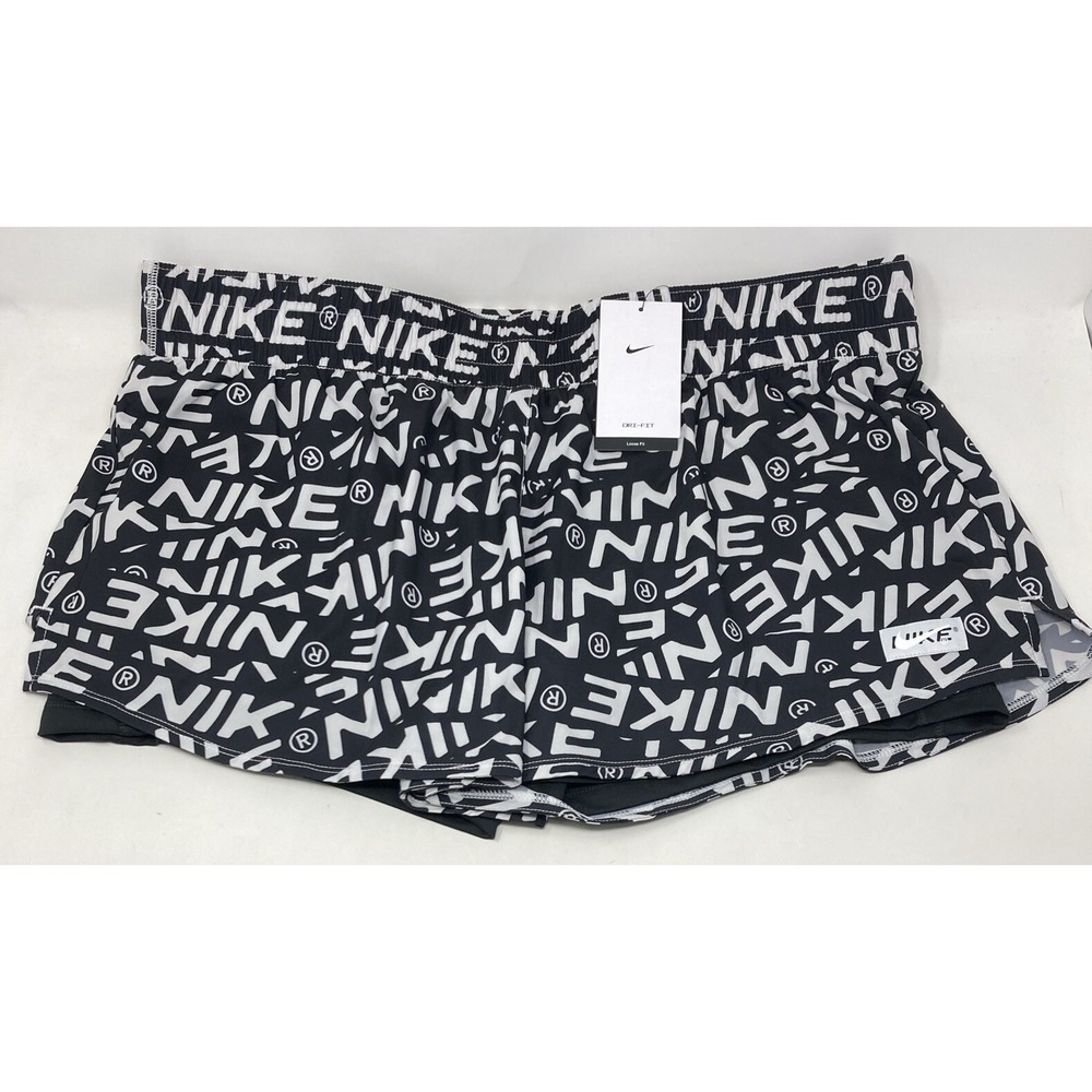 NIKE $52  Women's Dri-FIT‎ One 2-in-1 Mid-Rise Shorts  Black NWT XXL DX0090-025